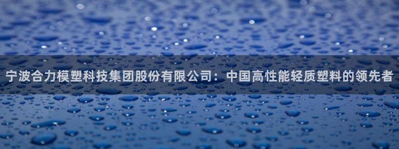 太阳集团娱乐所有网站app游戏优势：宁波合力模塑科技集团股份有限公司：中国高性能轻质塑料的领先者